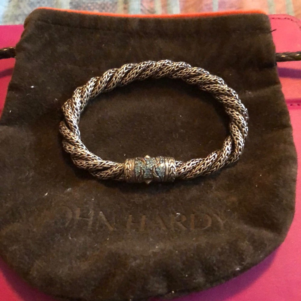 JOHN HARDY, Medium flat lava twist chain bracelet